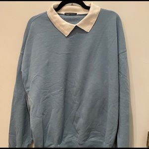 Blue brandy Melville collared sweatshirt